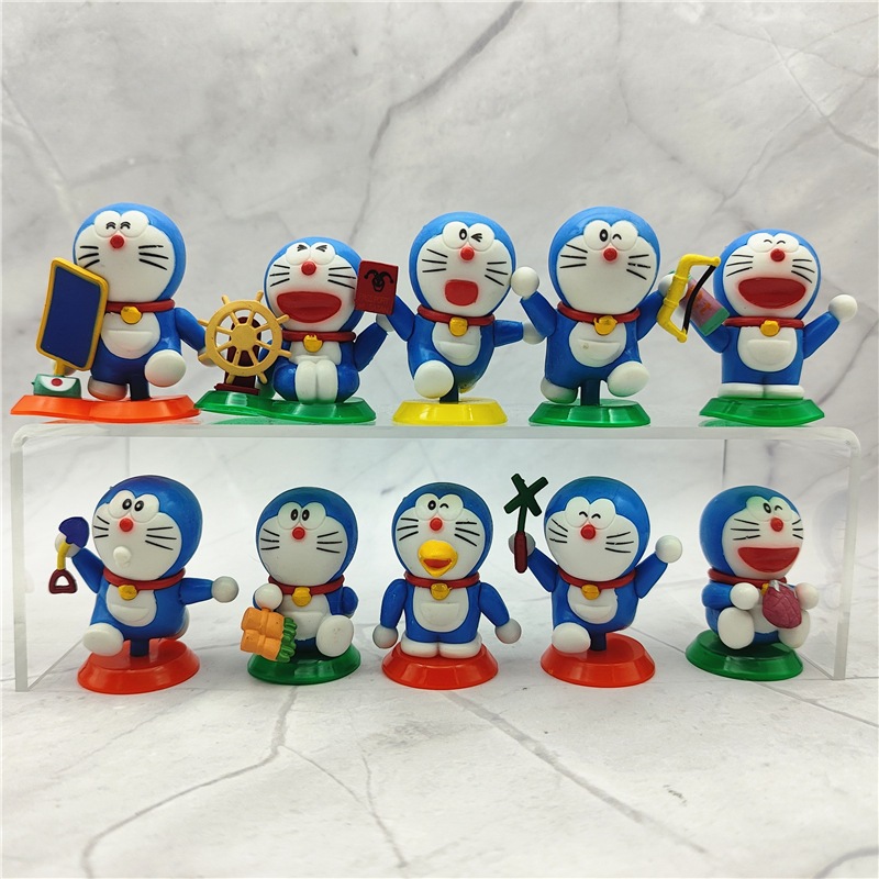 Set 10 Mô Hình Mèo Máy doraemon 5cm Dễ Thương