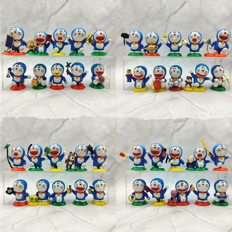 Set 10 Mô Hình Mèo Máy doraemon 5cm Dễ Thương