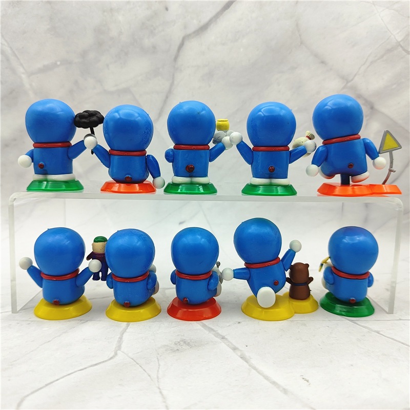 Set 10 Mô Hình Mèo Máy doraemon 5cm Dễ Thương
