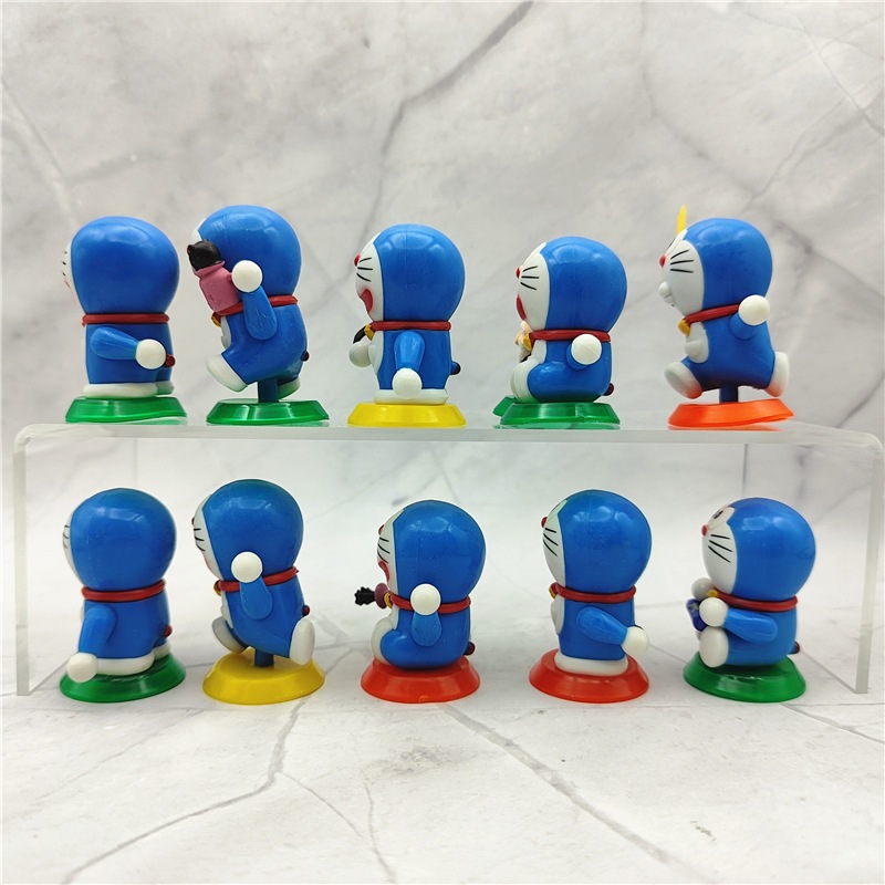 Set 10 Mô Hình Mèo Máy doraemon 5cm Dễ Thương
