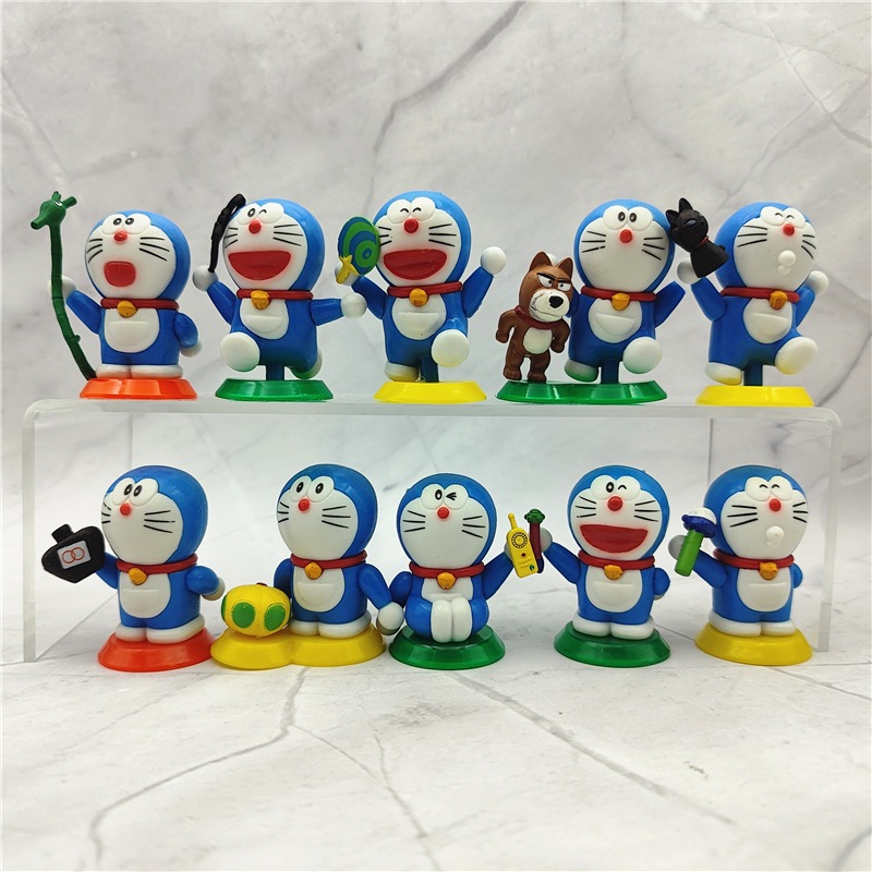 Set 10 Mô Hình Mèo Máy doraemon 5cm Dễ Thương