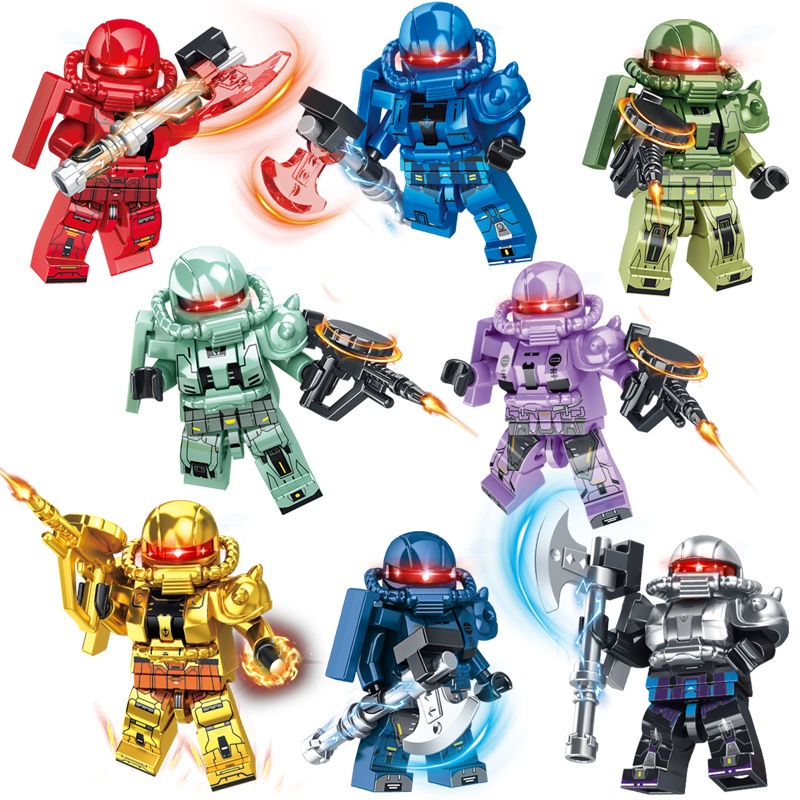 Mô Hình Đồ Chơi Khối Gạch mini Chiến Binh Assassin Metault mecha