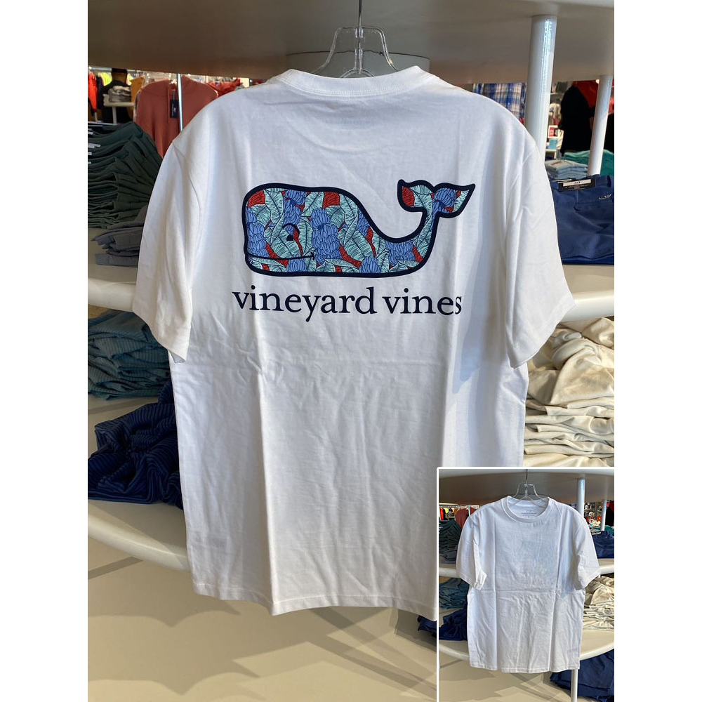 Áo Thun cotton Ngắn Tay Cổ Tròn In Họa Tiết vines / whale Dành Cho Nam