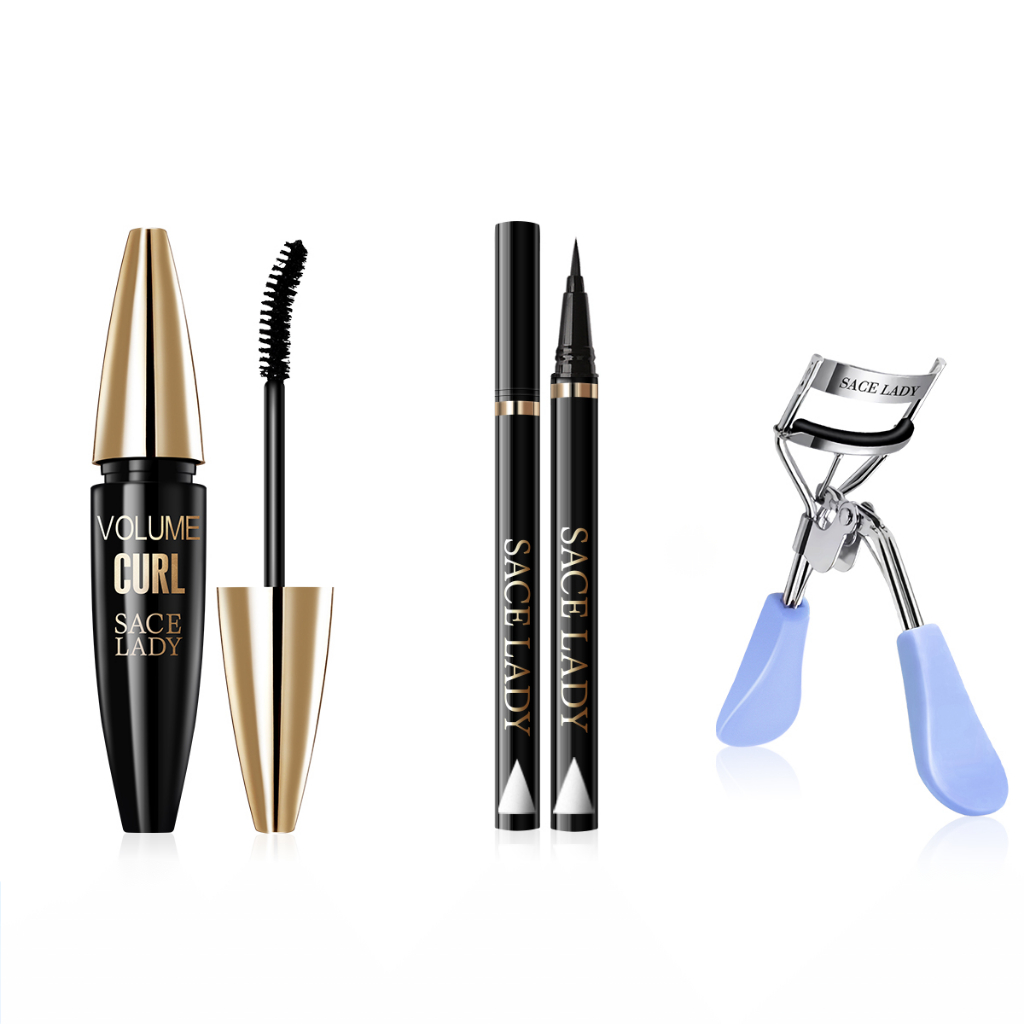 Bộ 3 sản phẩm trang điểm mắt SACE LADY gồm mascara & bút kẻ mắt & kẹp bấm mi 80g