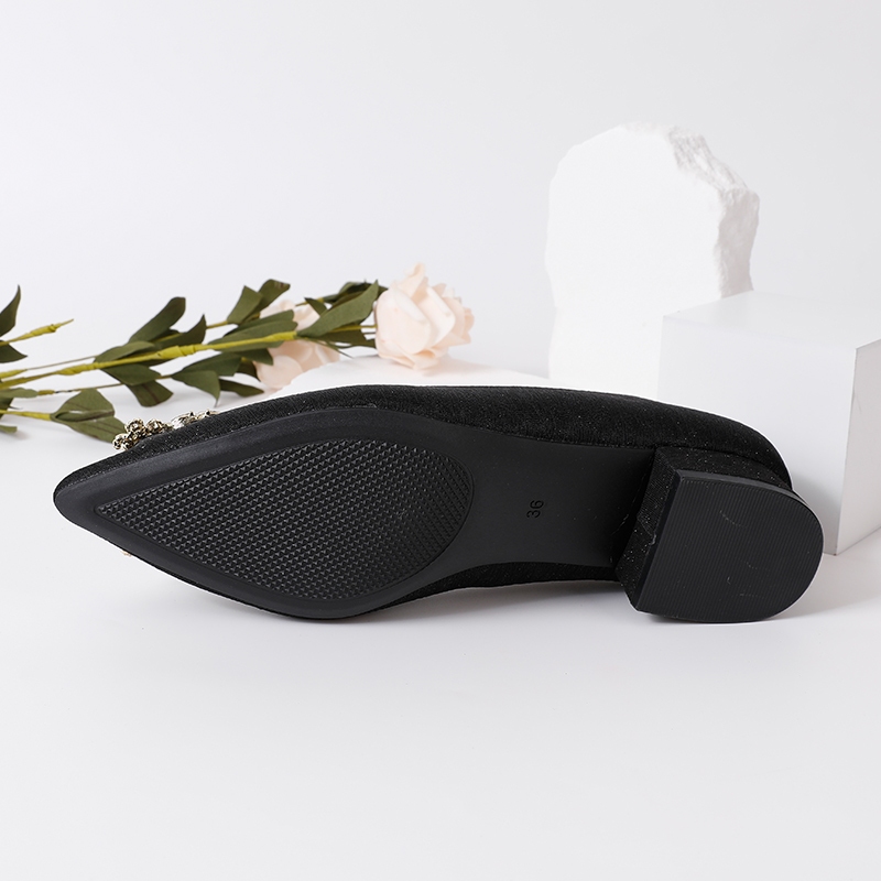 Giày Cao Gót 3Cm Mũi Nhọn Đính Đá Hình Bông Tuyết size 35-42 Cho Phù Dâu