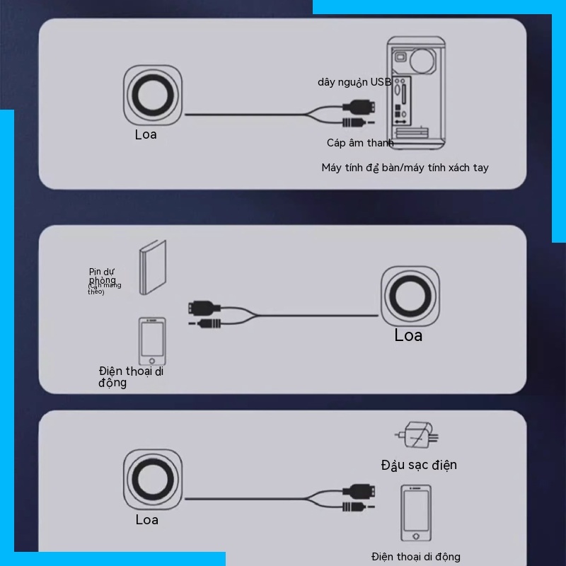Loa Máy Tính Để Bàn mini Siêu Trầm Có Dây Mang Đi Tiện Dụng