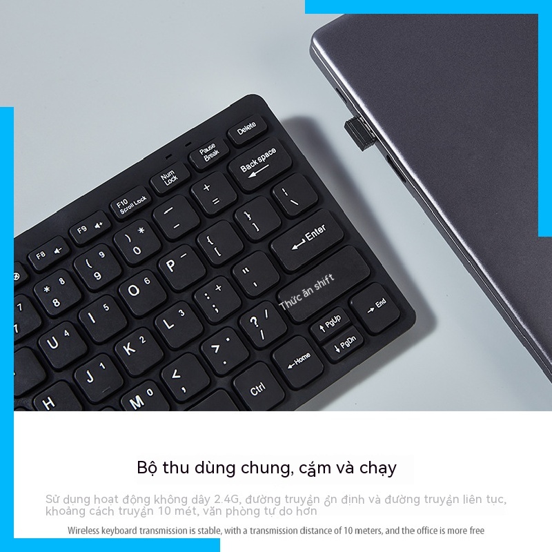 Bộ Bàn Phím Và Chuột Không Dây 2.4g 78 Phím