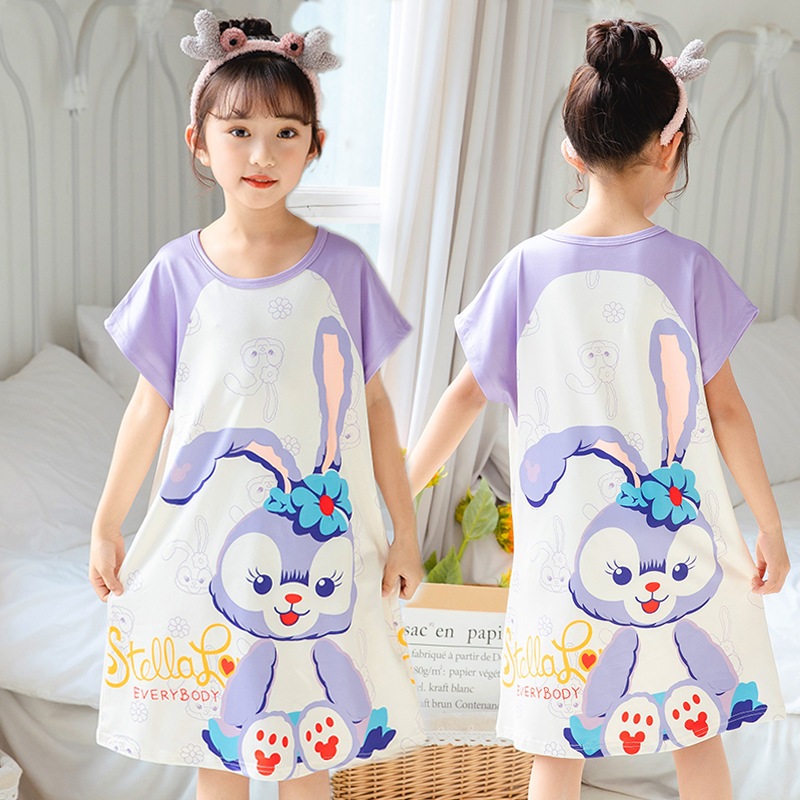 Đầm Ngủ Ngắn Tay Thời Trang Xinh Xắn Dành Cho Bé Gái