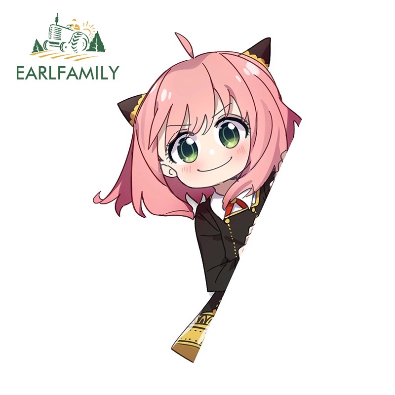 Earlfamily 13cm Dành Cho Gián Điệp x Gia Đình Anya Peeker Xe Dán Anime Windows Xe Máy Decal Chống Thấm Nước RV JDM Phụ Kiện Xe Hơi
