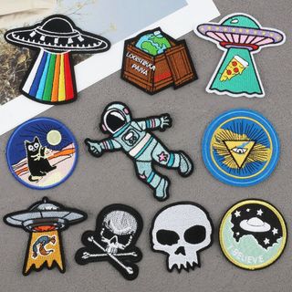Sticker ủi thêu hình phi hành gia / mèo mars