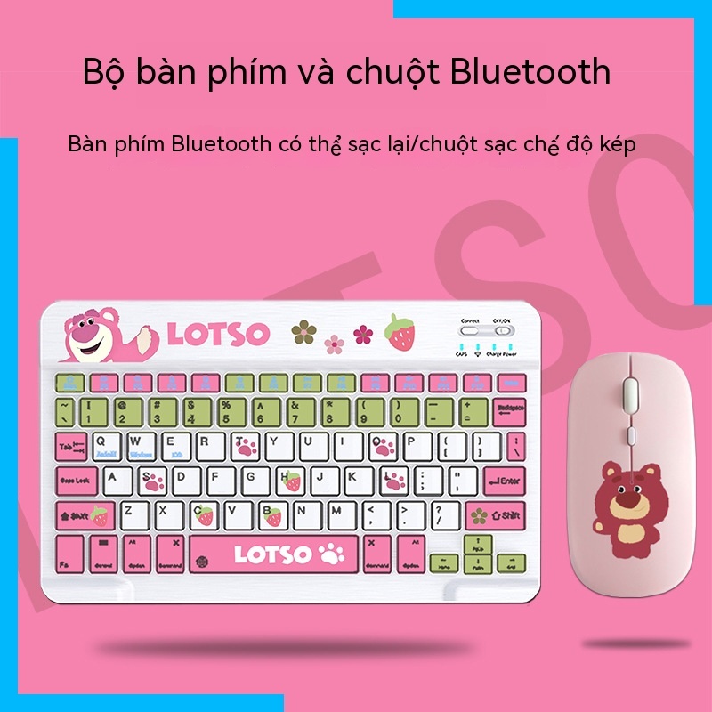 Bộ Bàn Phím bluetooth Và Chuột Hoạt Hình Nhiều Màu Sắc