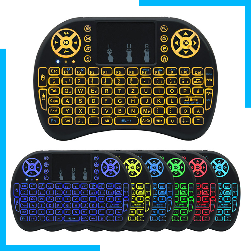 Bàn Phím mini i8 i8 Không Dây 2.4g Có Đèn Nền Dùng Để Chơi Game