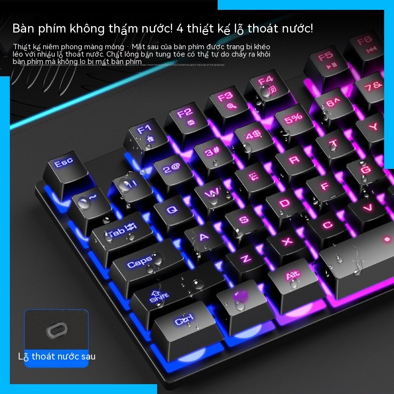 Bộ Bàn Phím Và Chuột rgb Có Dây usb Nhiều Màu Sắc Cho Máy Tính