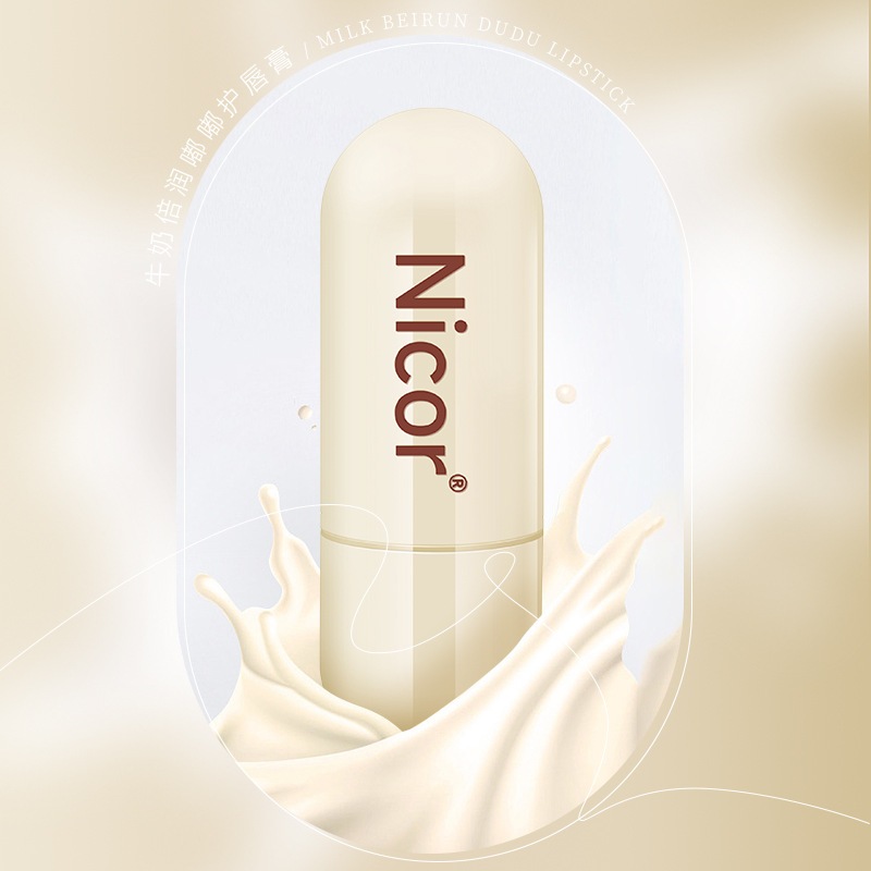 Son dưỡng môi Nicor, Son dưỡng ẩm lâu dài, Son môi nhẹ, Chống nứt nẻ, Chăm sóc môi，Son môi hương vị trái cây 3.5g