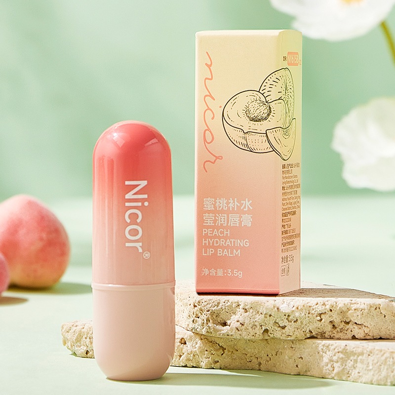 Son dưỡng môi Nicor, Son dưỡng ẩm lâu dài, Son môi nhẹ, Chống nứt nẻ, Chăm sóc môi，Son môi hương vị trái cây 3.5g