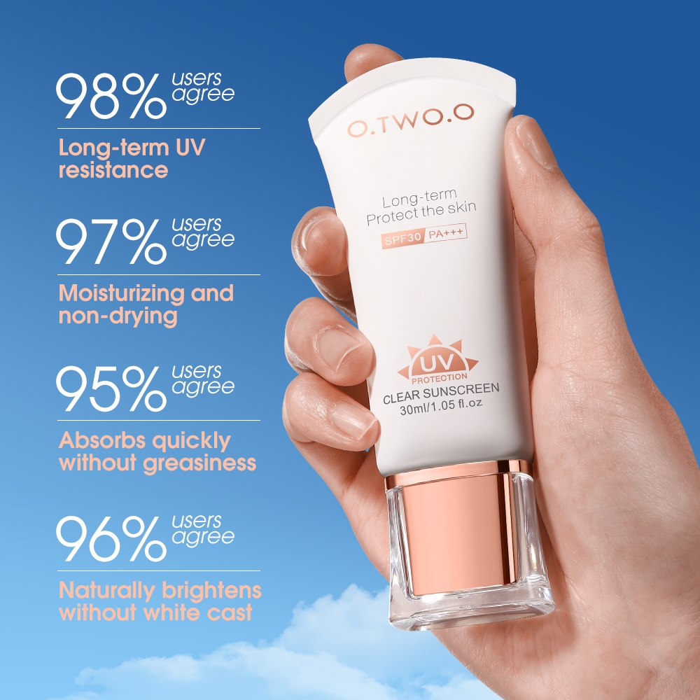 Kem Chống Nắng O.TWO.O kem chống nắng dưỡng ẩm Dưỡng trắng chống tia UV SPF50 PA + + + + Làm mới kem chống nắng vật lý không dầu 30g