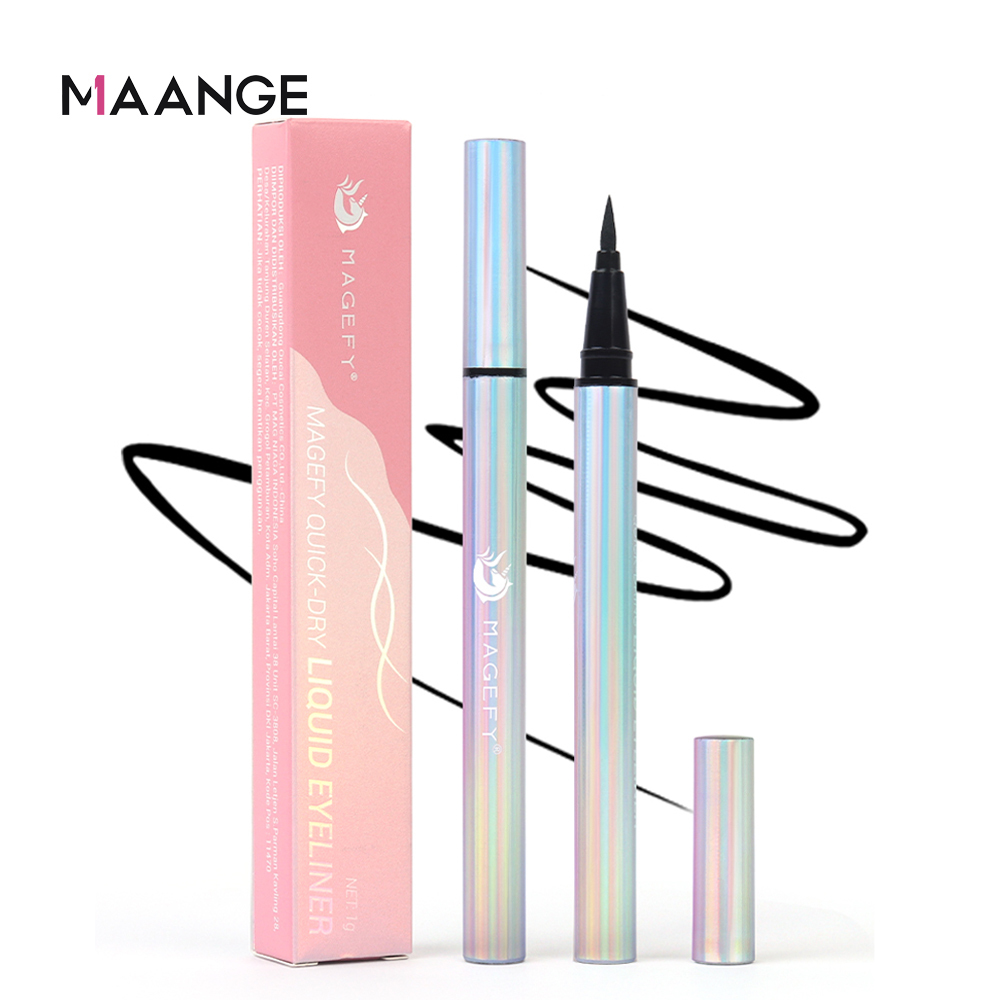 Maange Bút Kẻ Mắt Dạng Lỏng Màu Đen Nhanh Khô Chống Thấm Nước Lâu Trôi