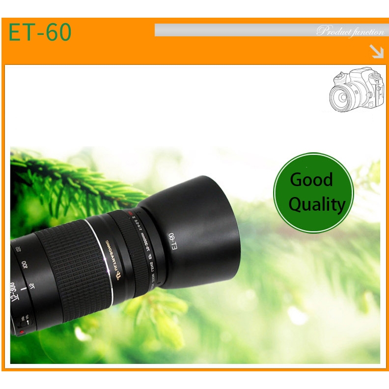 Loa Che Nắng bizoe et-60 Cho Ống Kính Máy Ảnh canon 55-250 / 75-300ii / 90-300 1000d / 1100d / 1200d / 1300d / camera 58mm