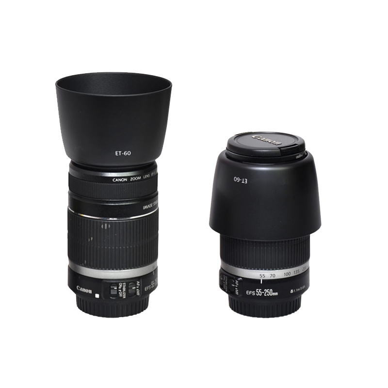 Loa Che Nắng bizoe et-60 Cho Ống Kính Máy Ảnh canon 55-250 / 75-300ii / 90-300 1000d / 1100d / 1200d / 1300d / camera 58mm