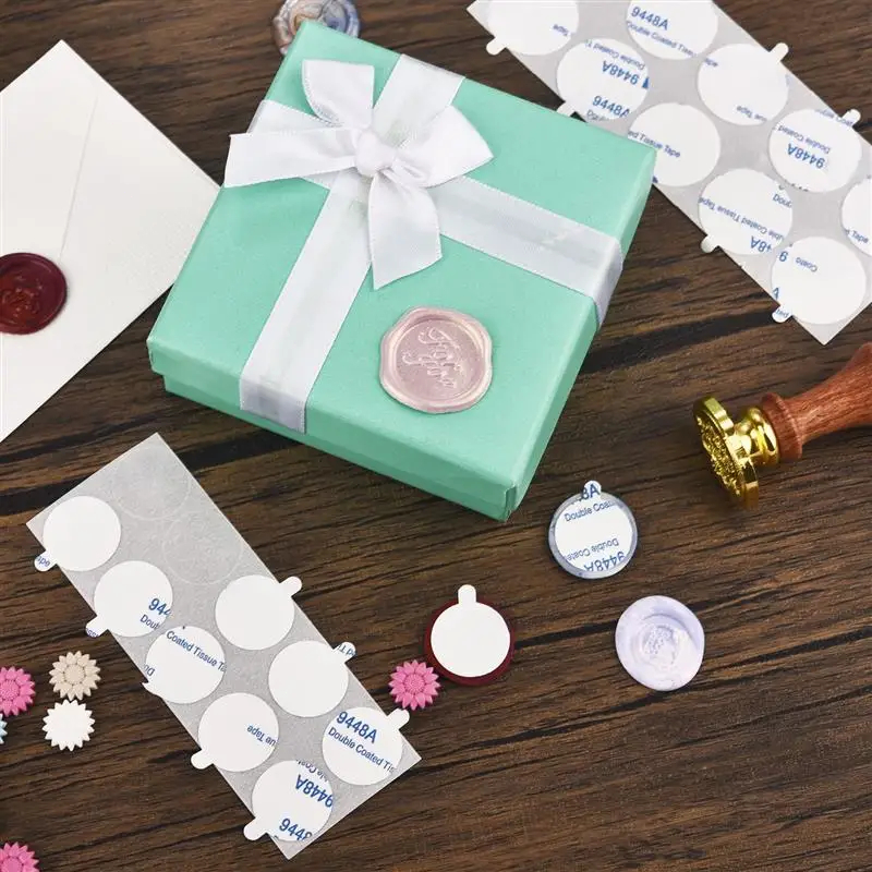 100pcs sáp niêm phong nhãn dán siêu mạnh tự dính trở lại nhãn dán hai mặt cho sáp niêm phong tem tiền xu