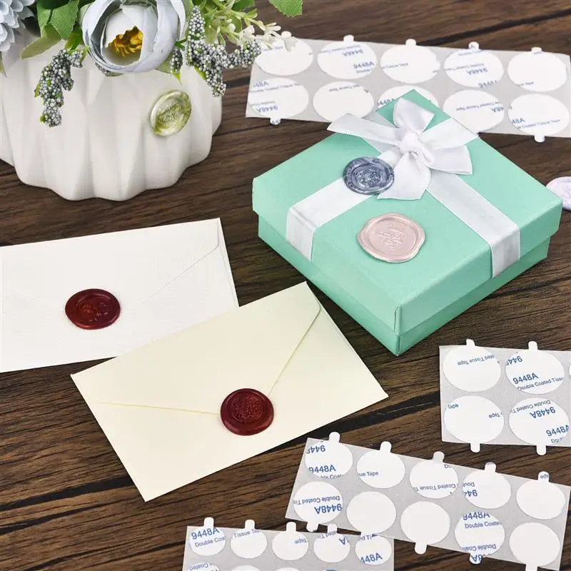 100pcs sáp niêm phong nhãn dán siêu mạnh tự dính trở lại nhãn dán hai mặt cho sáp niêm phong tem tiền xu