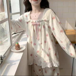 DIAKE♥ Bộ Đồ Ngủ In Hình Thẻ Đông Lạnh Đẹp Mắt Tinh Tế Cho Nữ