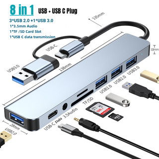 Bộ Chia Nhiều Cổng USB Type C 3.0 2.0 PD SD TF Cho Lenovo Xiaomi Macbook Pro PC