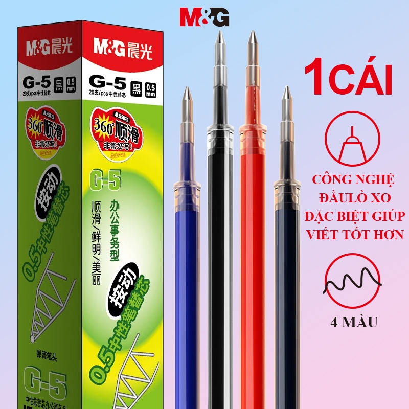 M&G bút gel Đen Bút Bi Nước Thay Thế Ngòi 0.5mm 1 Cái
