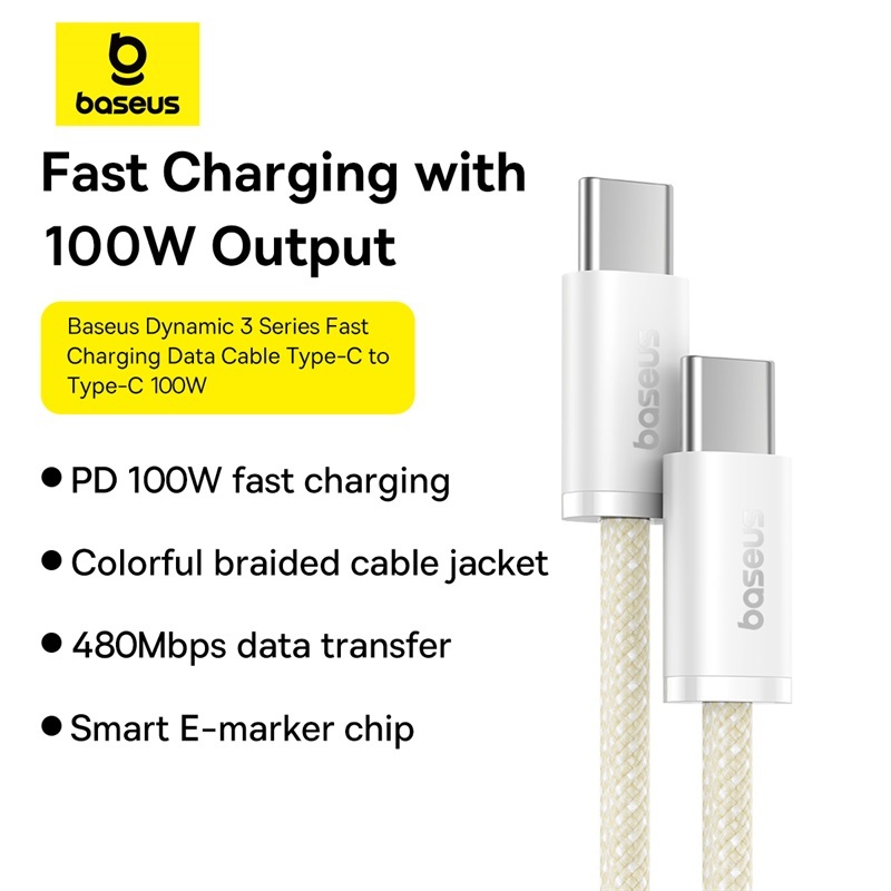 Baseus Dây Cáp Sạc Nhanh 100w pd usb c Sang usb type c Cho macbook samsung