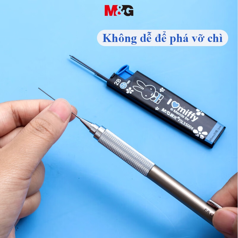M&G Ruột Bút Chì Bấm Hộp Đựng Bút Chì Thay Thế Tự Động 60mm * 20 / 2b 0.5 / 0.7mm