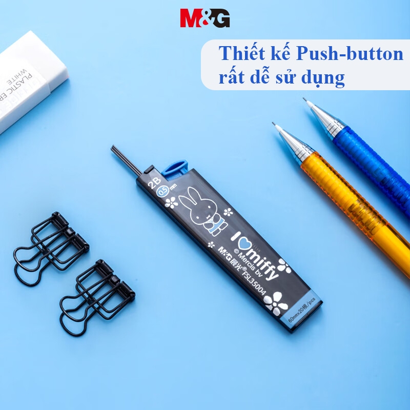 M&G Ruột Bút Chì Bấm Hộp Đựng Bút Chì Thay Thế Tự Động 60mm * 20 / 2b 0.5 / 0.7mm