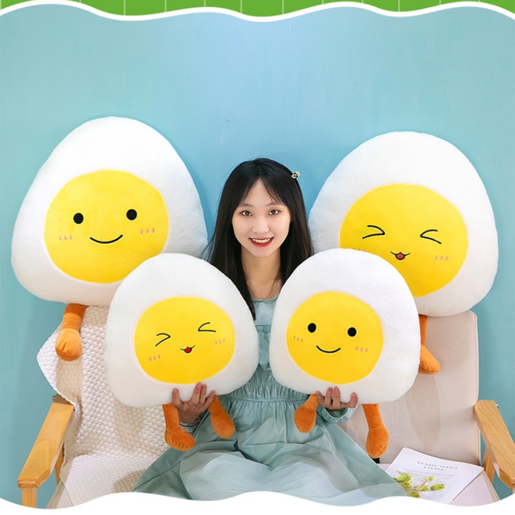 Gối Ôm Nhồi Bông Hình Quả Trứng Siêu Mềm Cho Bé