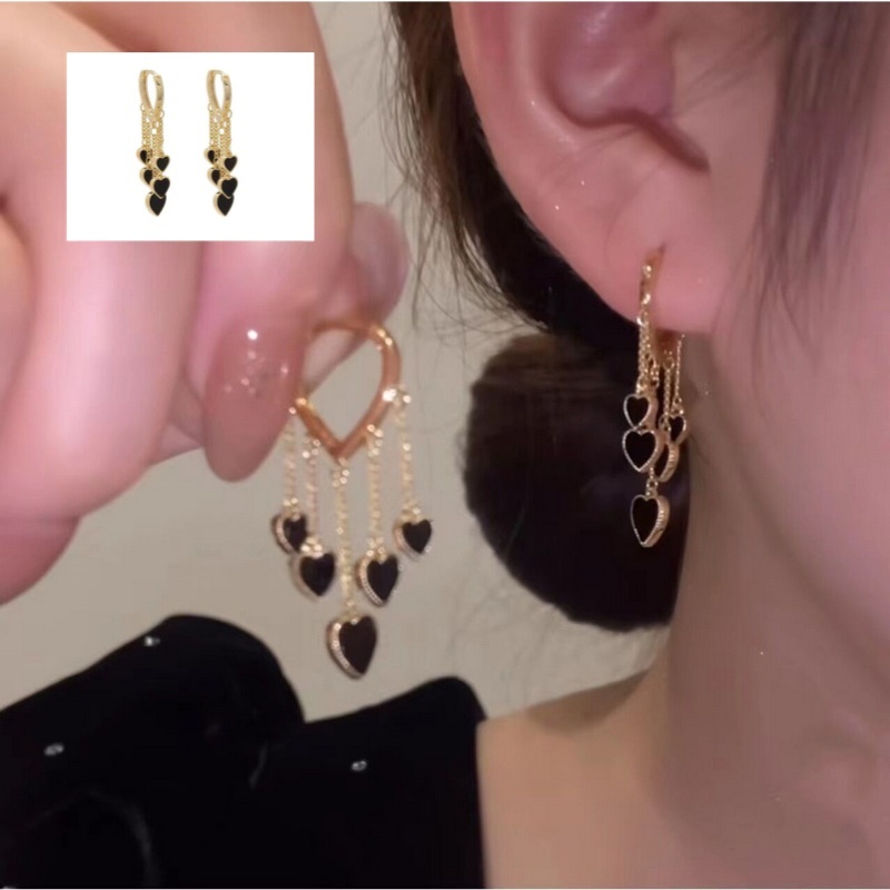 Bông Tai Mạ Vàng 925 Hình Trái Tim Đính Ngọc Trai Thời Trang
