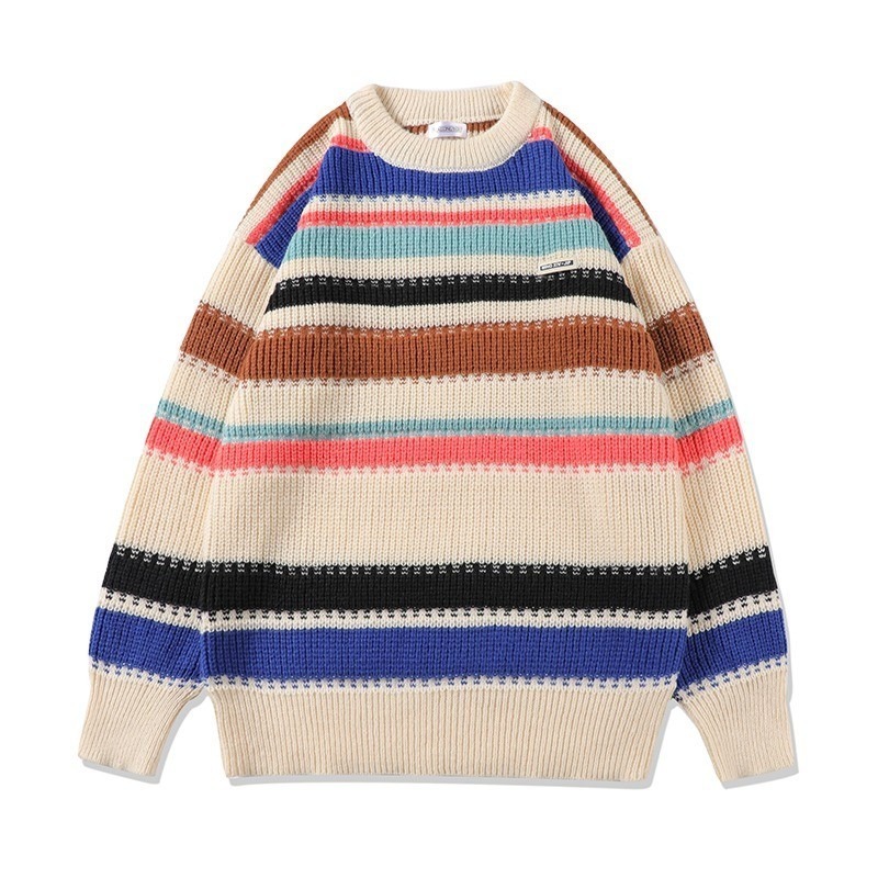 Đen Áo sweater Dệt Kim Cổ Tròn Dáng Rộng Thời Trang Thu Đông Cho Nam