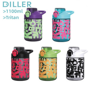 Bình nước Tritan cỡ lớn Diller có tay cầm, Bình uống nước lớn không chứa BPA chống rò rỉ (1100ml) D2412