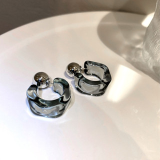  Bông Tai Nhựa acrylic Trong Suốt Hình Chữ c Nhiều Màu Thời Trang 