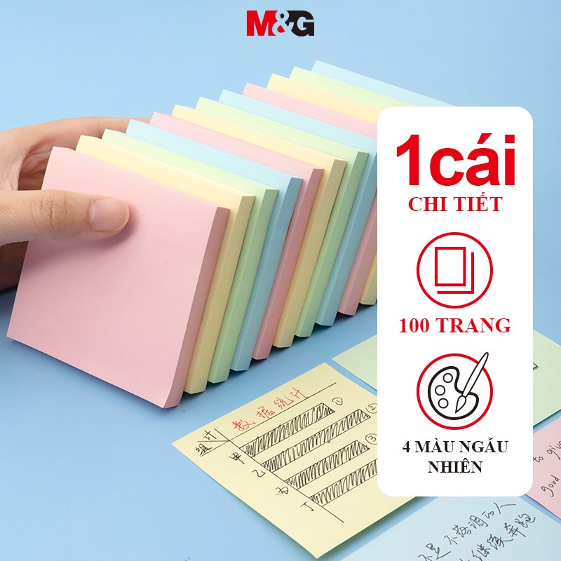 M&G giấy note ghi chú Set 100 Nhãn Dán Ghi Chú 4 Màu 76 * 76mm 4 Màu