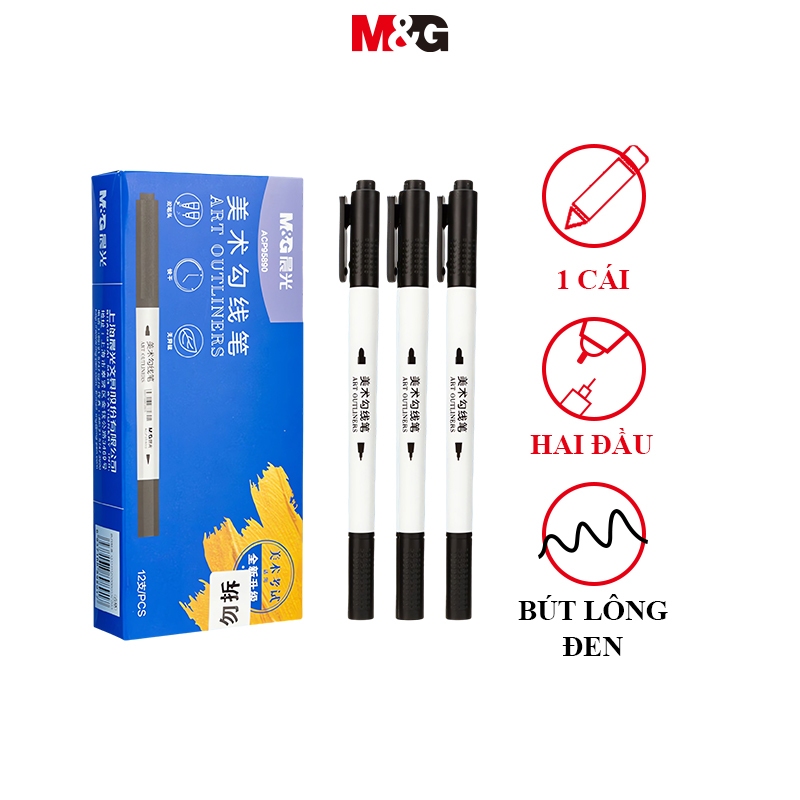 M&G bút lông viết Bút đánh dấu Bút Đan Len Hai Đầu  Cho Học Sinh 1 Cái
