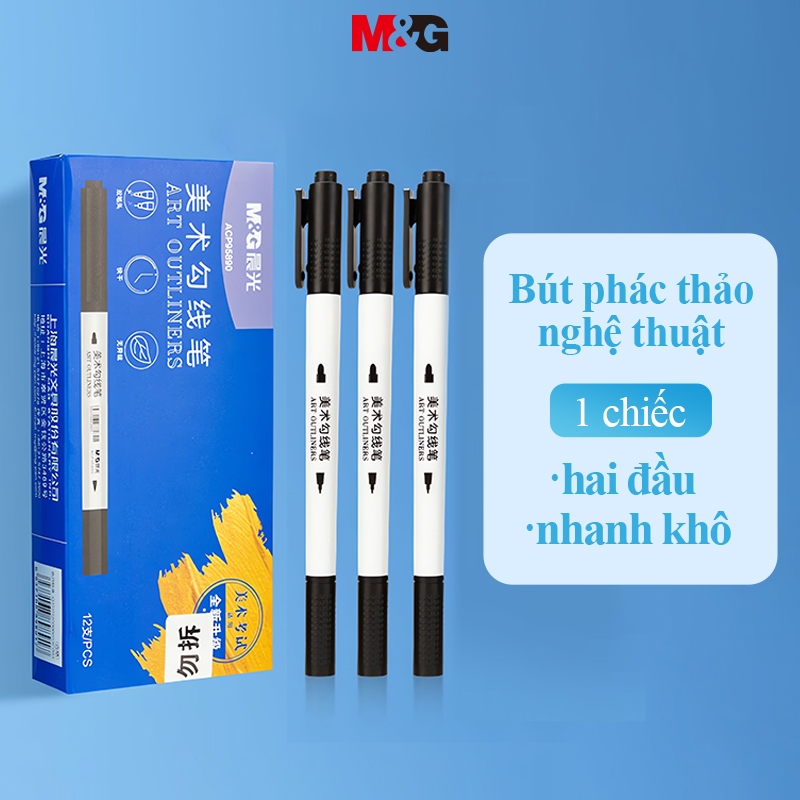 M&G bút lông viết Bút đánh dấu Bút Đan Len Hai Đầu  Cho Học Sinh 1 Cái