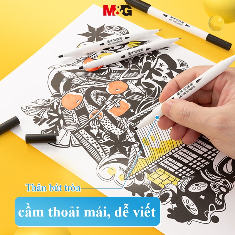 M&G bút lông viết Bút đánh dấu Bút Đan Len Hai Đầu  Cho Học Sinh 1 Cái