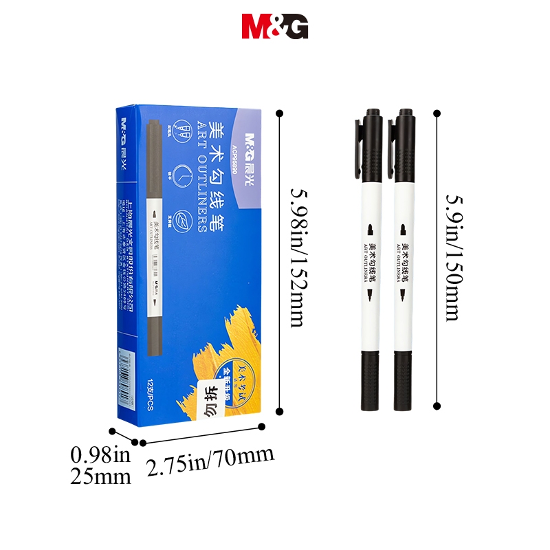 M&G bút lông viết Bút đánh dấu Bút Đan Len Hai Đầu  Cho Học Sinh 1 Cái