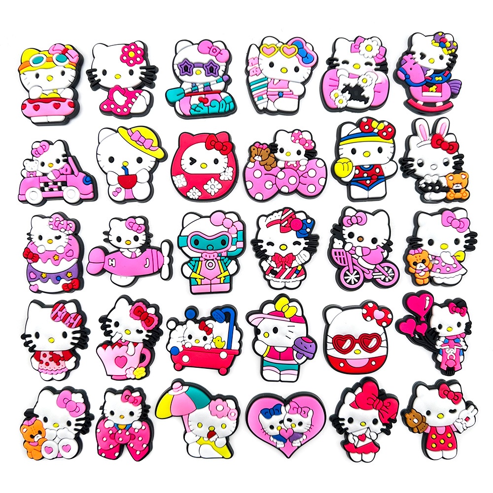 Mới 1 Cái Nút Gắn Giày Dép Chính Hãng Hình sanrio hellokitty Crocs Jobz Quà Tặng Cho Bạn Bè