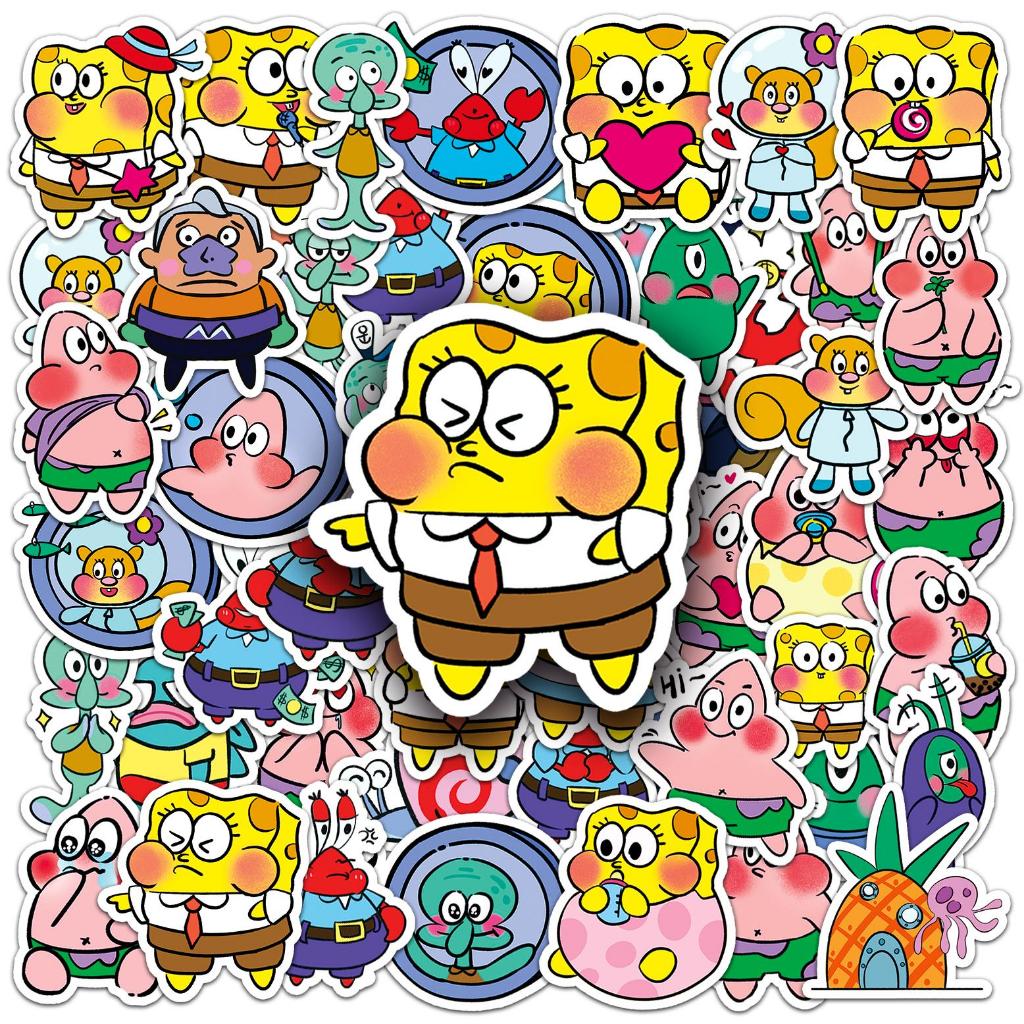 51 / 10 Cái Ngộ nghĩnh Q Spongebob Thời Trang Chống Thấm Nước Miếng Dán Cho Điện Thoại Laptop Ván Trượt Sáng Tạo Graffiti Xe Động Cơ Miếng Dán