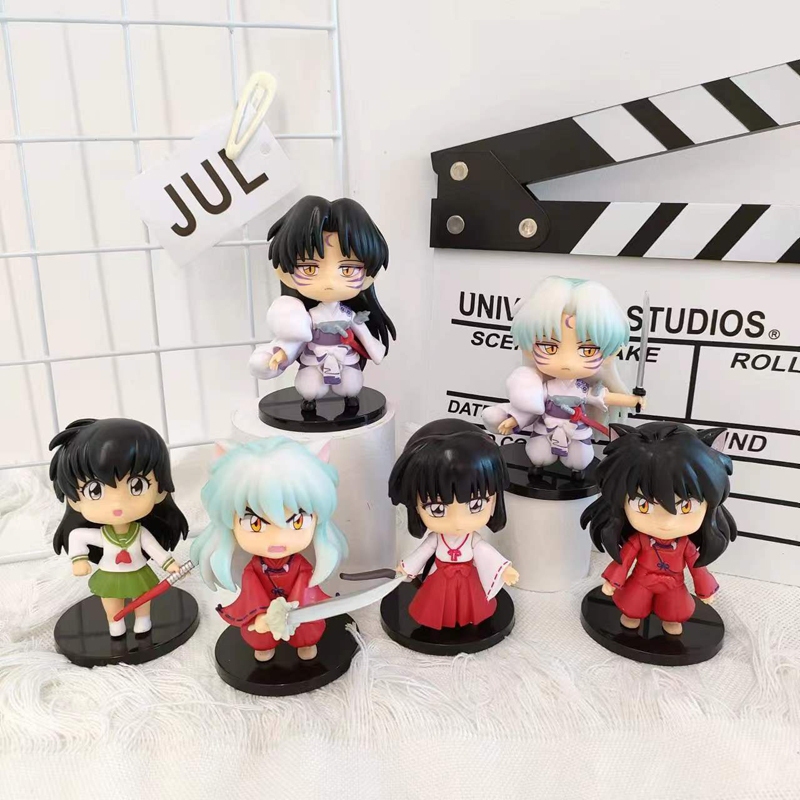 Bộ 4 / 6 Mô Hình Nhân Vật Phim Hoạt Hình inuyasha 4-9.5cm