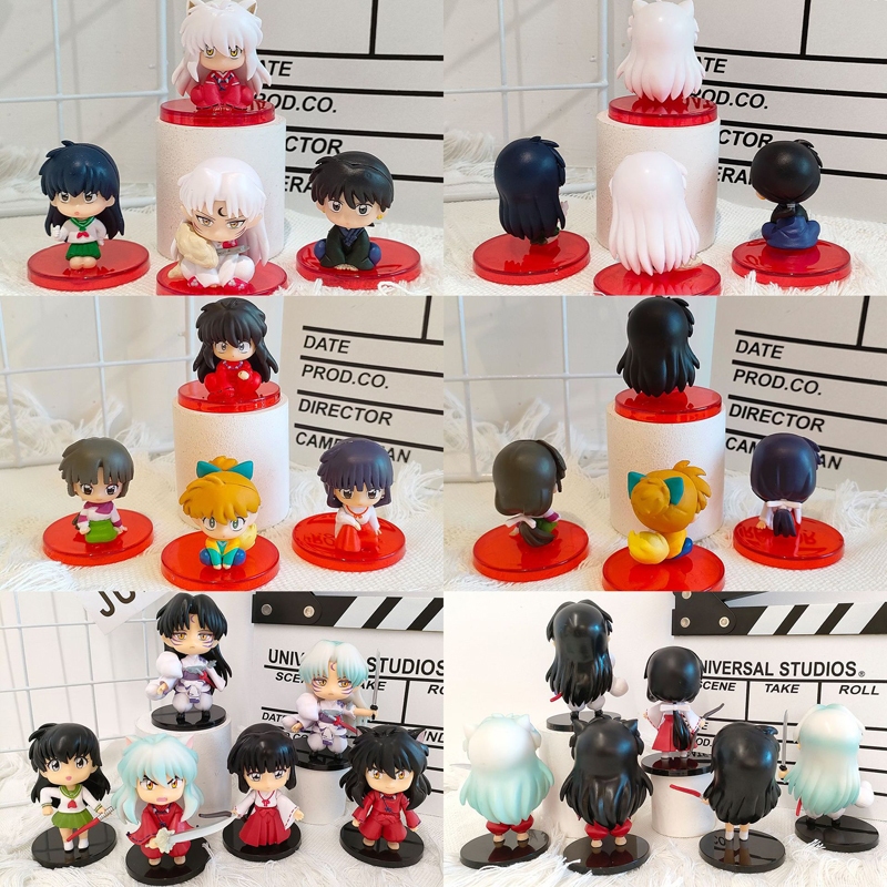 Bộ 4 / 6 Mô Hình Nhân Vật Phim Hoạt Hình inuyasha 4-9.5cm