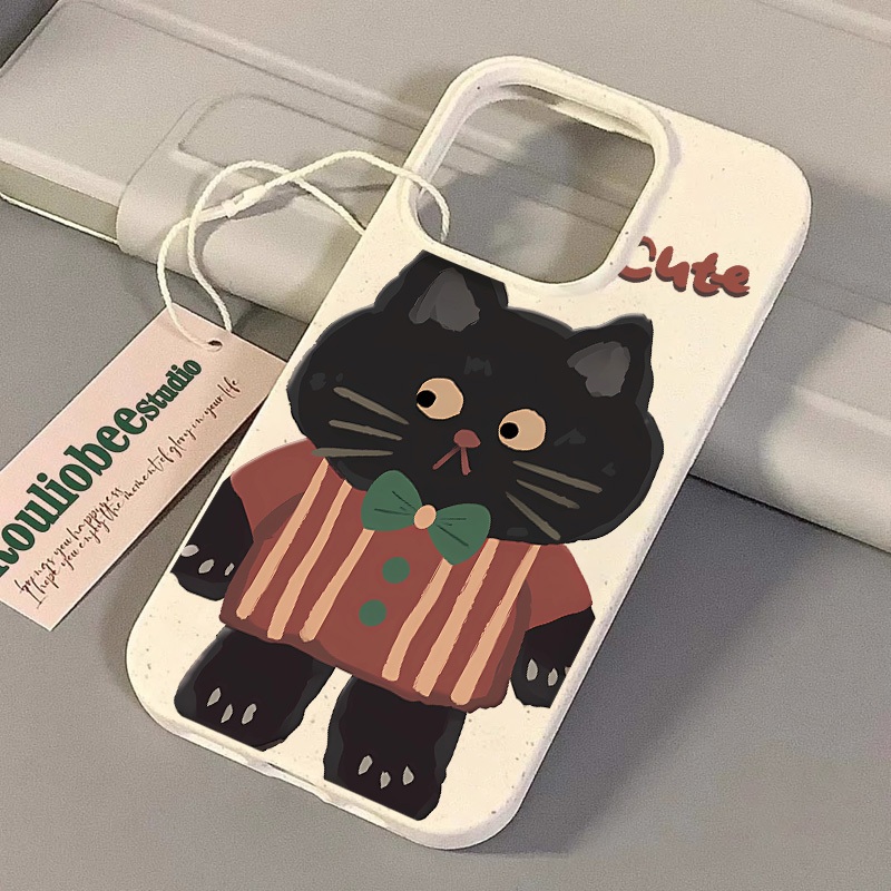 Ốp Điện Thoại tpu Mềm Chống Sốc In Hình Mèo Phản Quang laser Cho iphone15 11 11 15pro 15Rrm 1