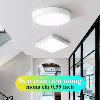 Siêu mỏng Trắng Đèn ốp trần 10W 15W 20W Đèn Led Ốp Trần Tròn Đèn Ốp Trần Vuông Dễ dàng cài đặt
