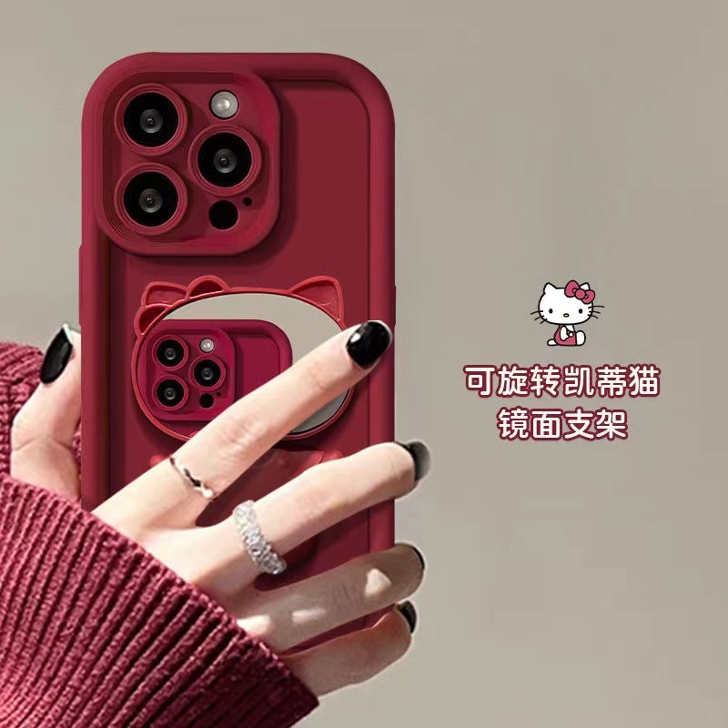 Ốp lưng Samsung A23 5G 4G A33 5G A53 5G A24 4G A25 5G A04E M04 F04 Phim hoạt hình xoay trang điểm gương đứng silicone da cảm giác trường hợp điện thoại