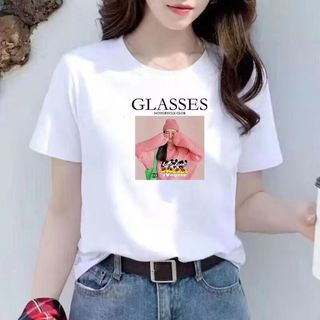 Áo Thun Tay Ngắn Dáng Rộng In Họa Tiết Đơn Giản Thời Trang Xuân Hè Phong Cách Hàn Quốc
