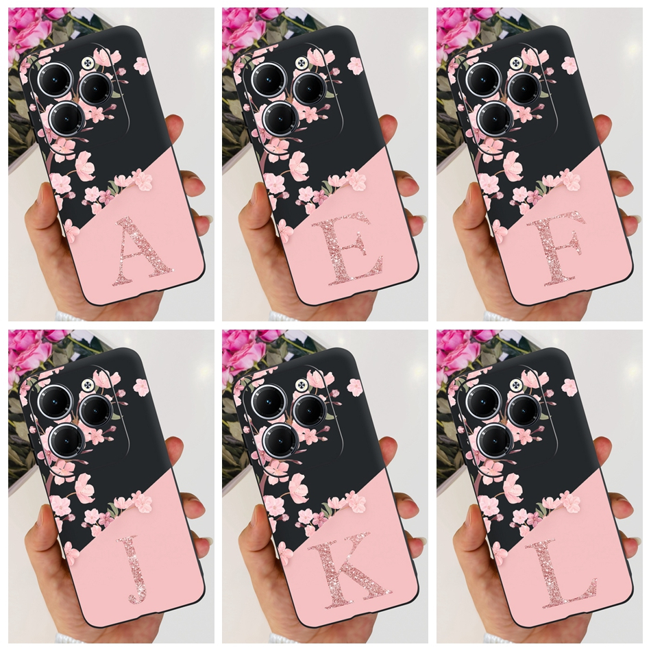 Infinix Ốp Điện Thoại tpu Silicon Mềm Họa Tiết Hoa Và Chữ Cho infinix hot 40 / hot 40 pro / hot 40i 